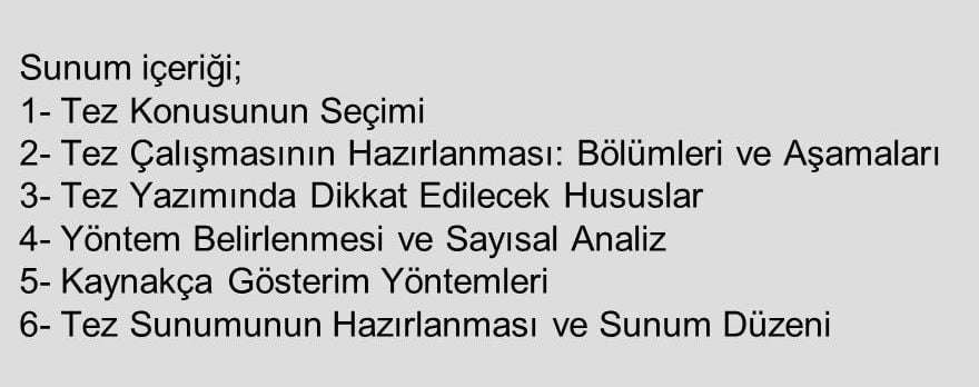 Yüksek lisans tez yazım aşamaları